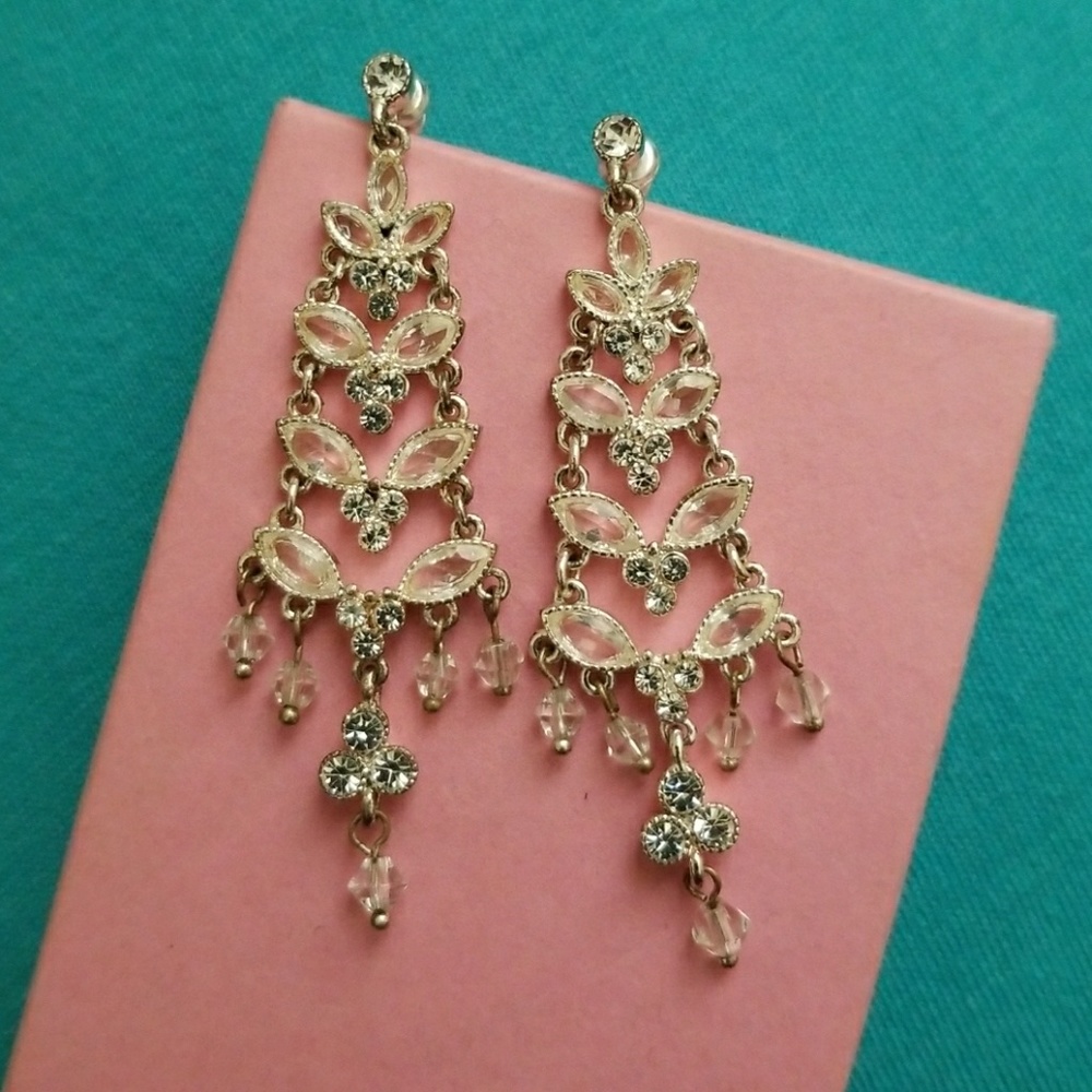 Fancy Boutique Bridal Silver Rhinestone earrings